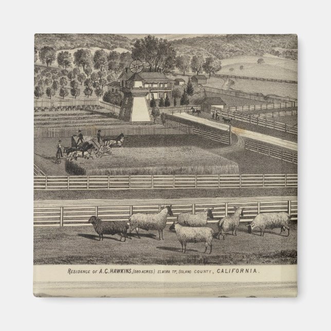 Hawkins, Mayes residences Magnet (Front)