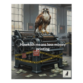 Hawkish Means Less Money Printing Poster
