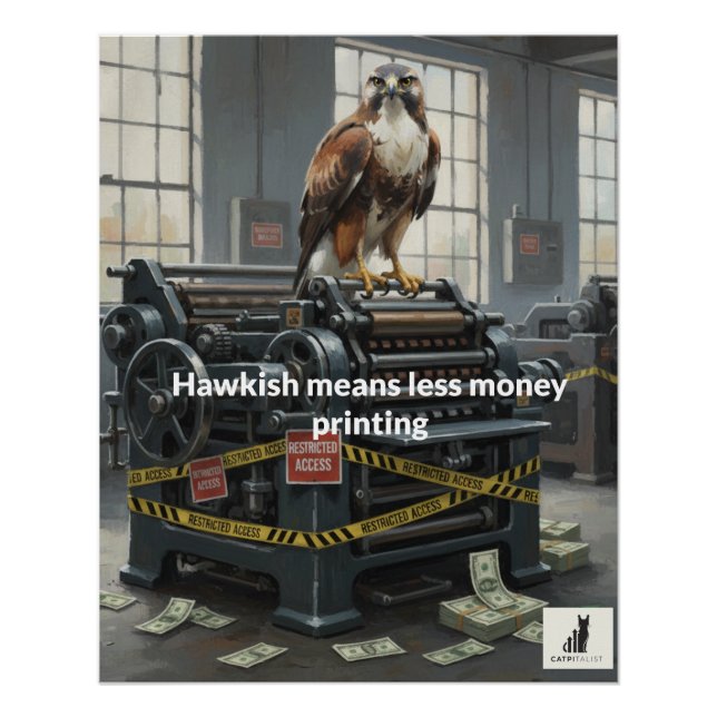 Hawkish Means Less Money Printing Poster (Front)