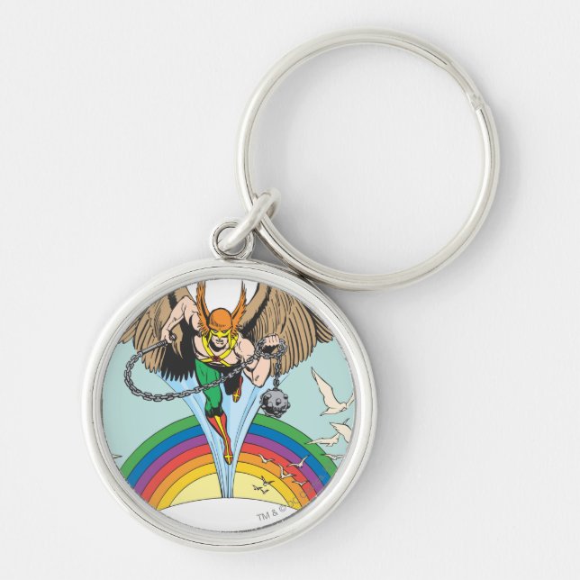 Hawkman Flies Thru Sky Key Ring (Front)