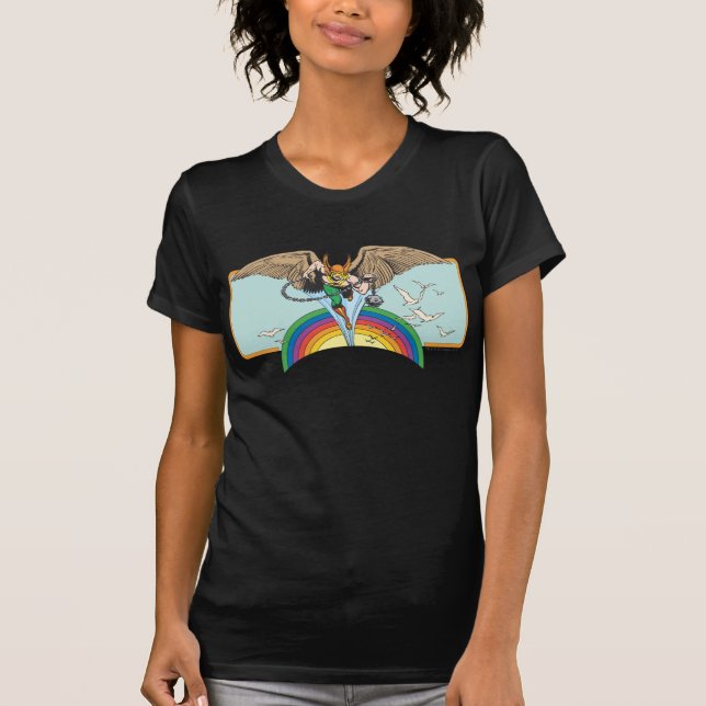 Hawkman Flies Thru Sky T-Shirt (Front)