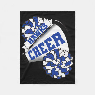 Hawks Cheer Ck To School Cheerleading Spirit B  Fleece Blanket