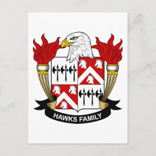 Hawks Family Crest Postcard