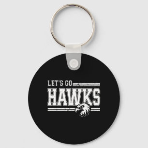 Hawks High School Sports Fan Team Spirit Vintage Key Ring