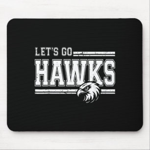 Hawks High School Sports Fan Team Spirit Vintage Mouse Pad