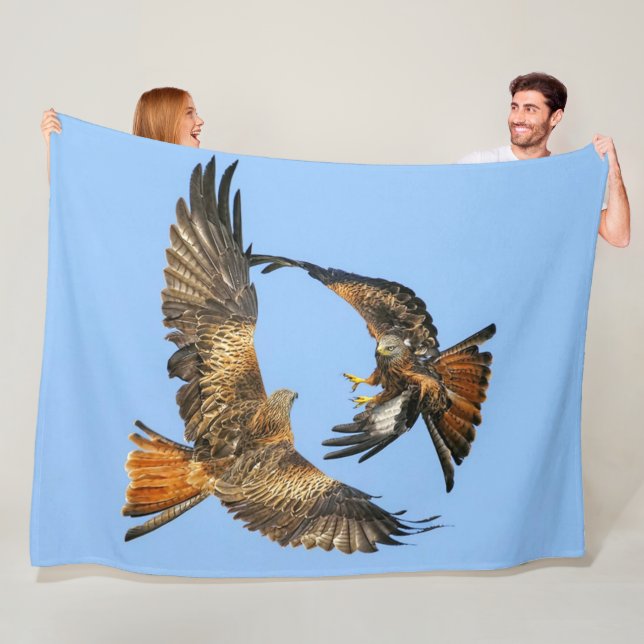 HAWKS in BATTLE Fleece Blanket (In Situ)