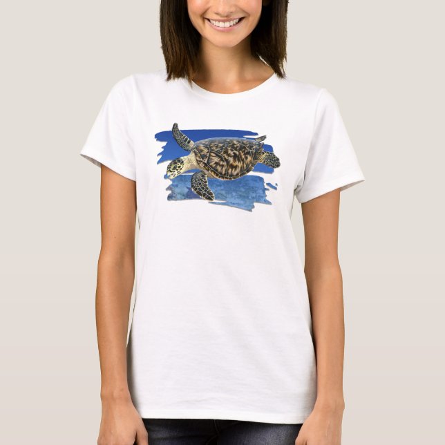 Hawksbill Sea Turtle in Habitat T-shirt (Front)