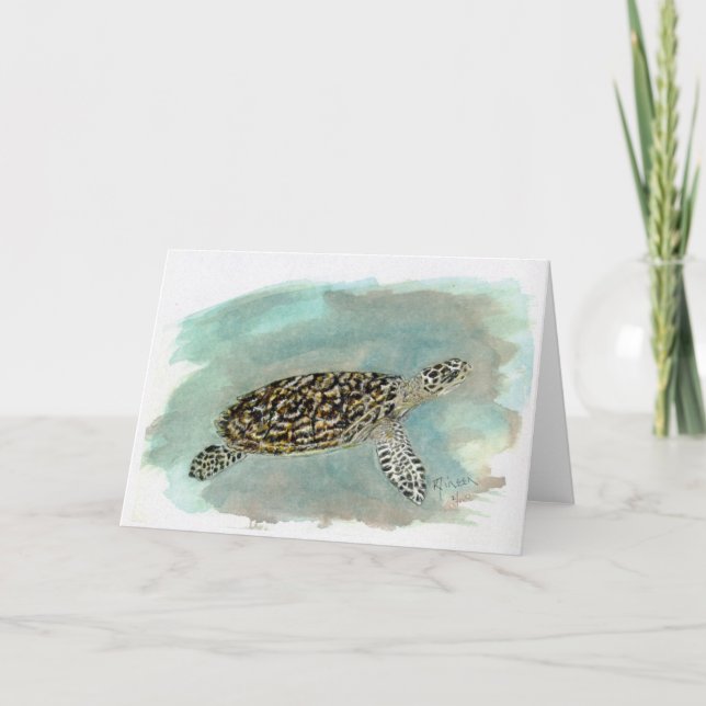Hawksbill Sea Turtle Note/Greeting Card (Front)