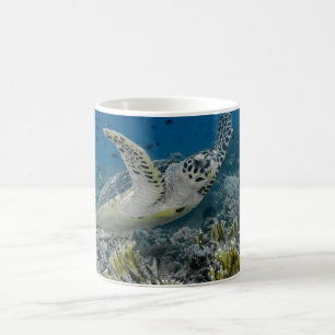 Hawksbill Sea Turtle Swimming Coffee Mug
