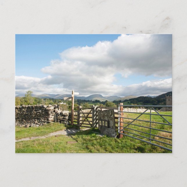 Hawkshead Cumbria England Card Poster Plaque (Front)