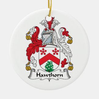 Hawthorn Family Crest Ceramic Tree Decoration