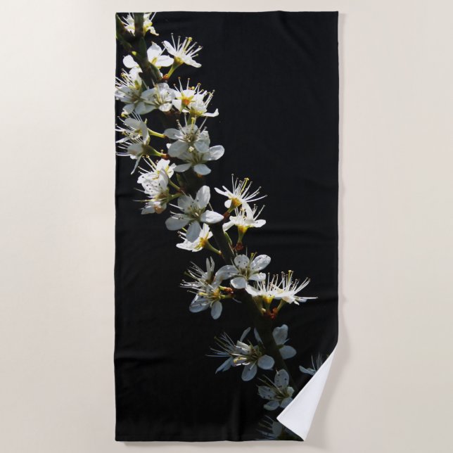 Hawthorn Flowers btcnm Beach Towel (Front)