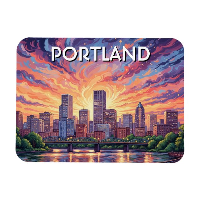 Hawthorne Bridge Portland Oregon Magnet (Horizontal)