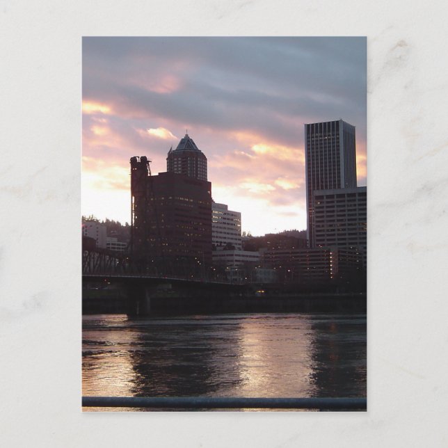 Hawthorne Bridge Portland Skyline Postcard (Front)