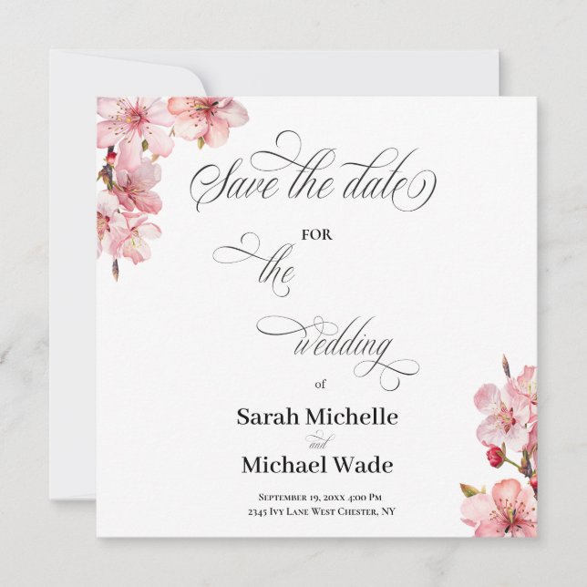 Hawthrone Calligraphy Script Save the date (Front)