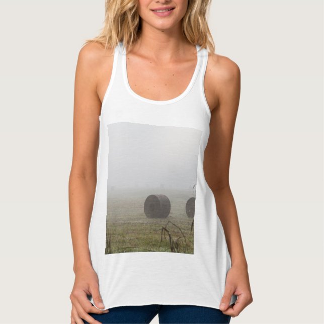 Hay Bales In The Fog Singlet (Front)
