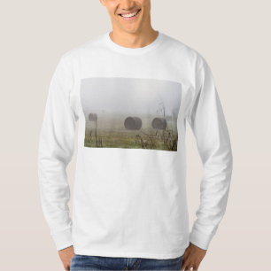 Hay Bales In The Fog T-Shirt