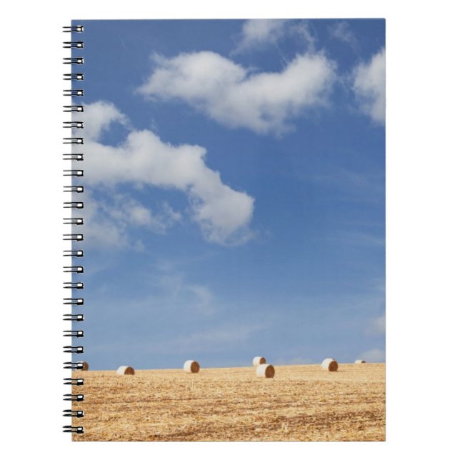 Hay Bales on Field Spiral Notebook (Front)
