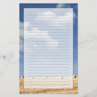 Hay Bales on Field Stationery