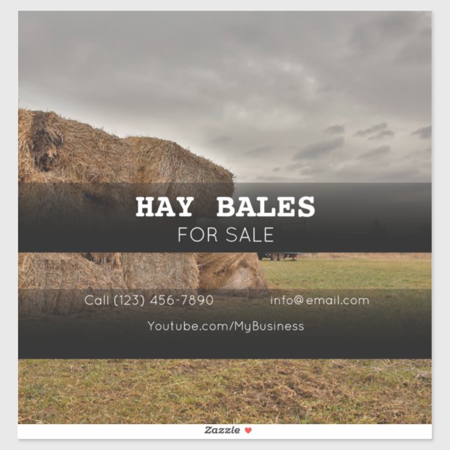 Hay Bales Sale Company Vehicle Advertising Sticker (Sheet)
