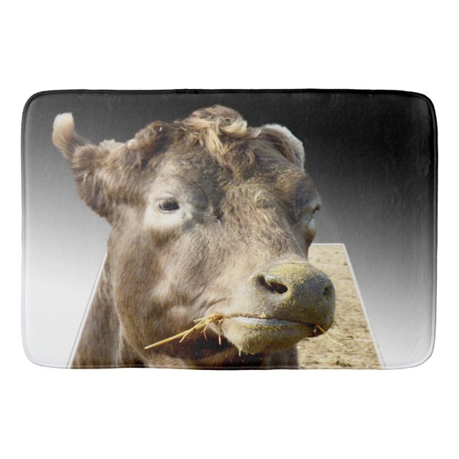 Hay Day: A Brown Cow’s Munching Moment in Pop-Out Bath Mat (Front)