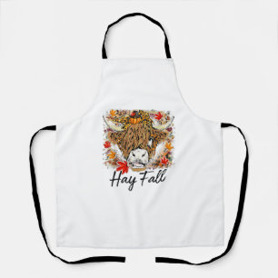 Hay Fall Highland Cow Leopard Thanksgiving Heifer Apron