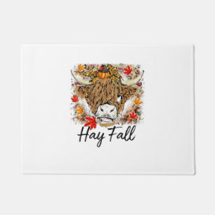 Hay Fall Highland Cow Leopard Thanksgiving Heifer  Doormat