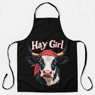 Hay Girl Farmer Funny Cattle Cow Farm Lovers Apron