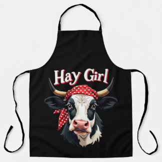 Hay Girl Farmer Funny Cattle Cow Farm Lovers Apron