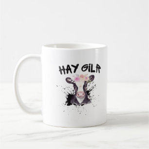 Hay Girl Farmer Funny Cattle Cow Farm Lovers Coffee Mug