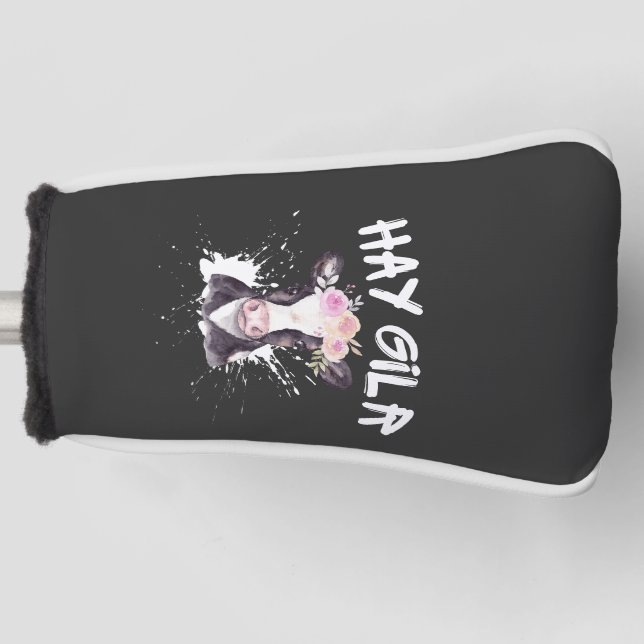 Hay Girl Farmer Funny Cattle Cow Farm Lovers  Golf Head Cover (Front)