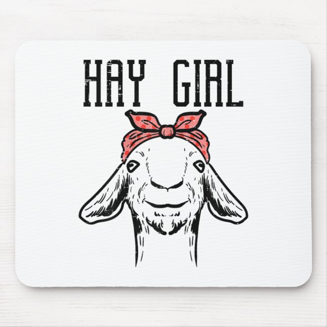Hay Girl Goat Funny Farm Animal Girls Kids Toddler Mouse Pad (Front)