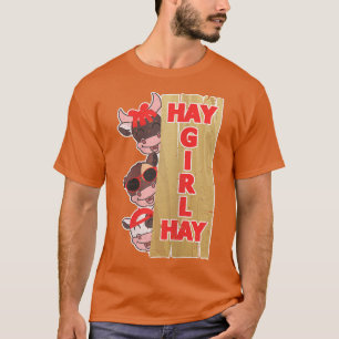 Hay Girl Hay Cow Farmer Rancher Cow Lover Kawaii D T-Shirt