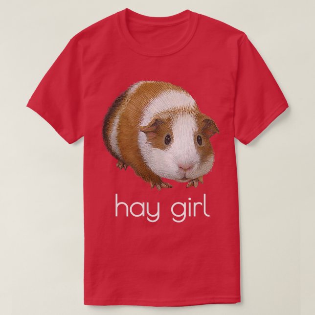HAY GIRL HEY GIRL FUN GUINEA PIG T SHIRT  (Design Front)