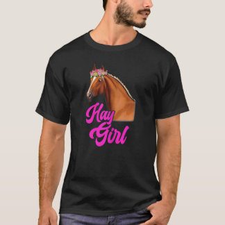 Hay Girl Horse Riding Racing Equestrian Girl Spo T-Shirt