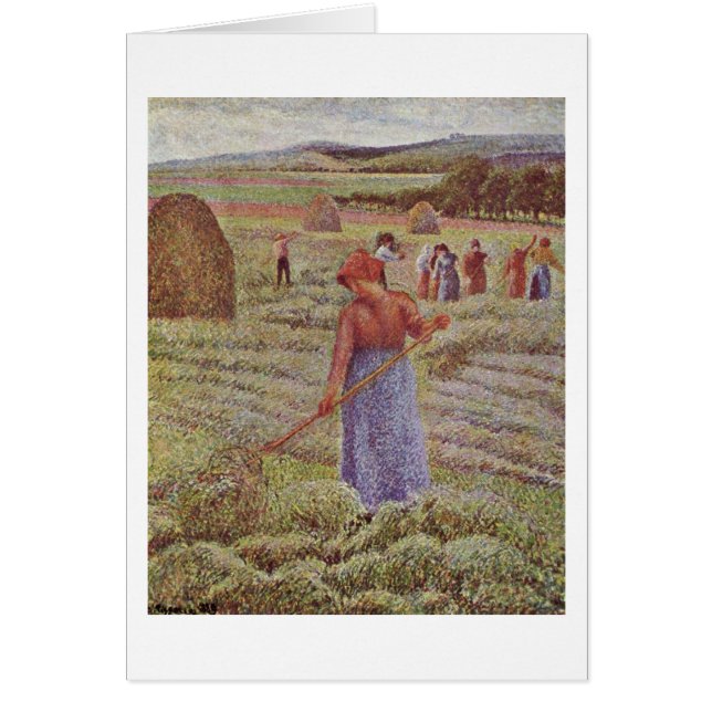 Hay Harvest At Eragny By Camille Pissarro (Front)