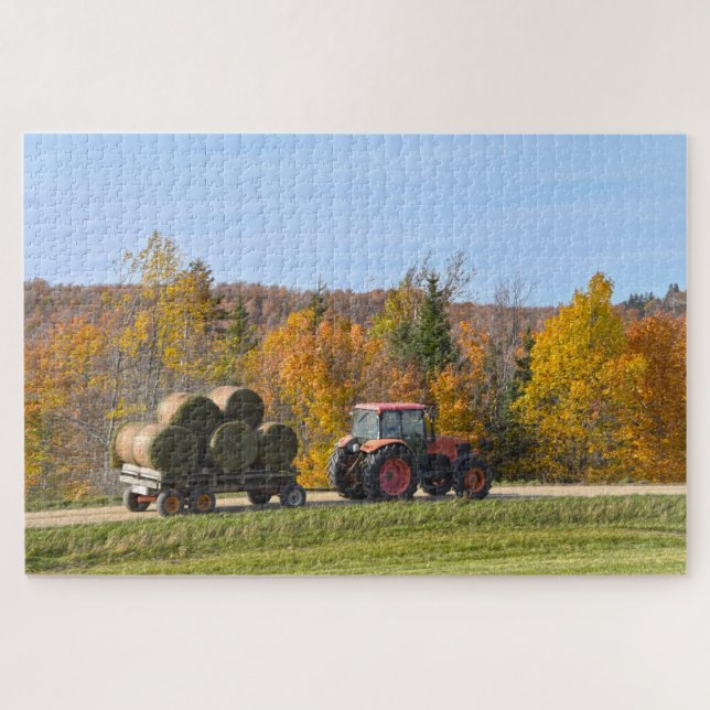 Hay Hauling in Vermont in Autumn Jigsaw Puzzle (Horizontal)