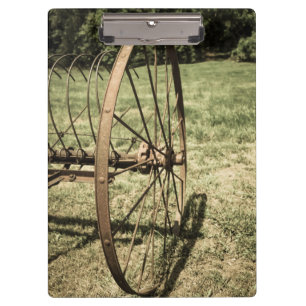 Hay Rake Wheel Aged Clipboard