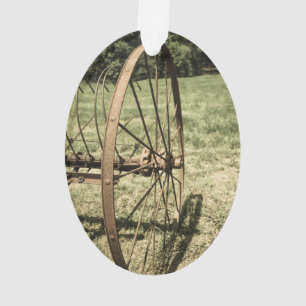 Hay Rake Wheel Aged Ornament