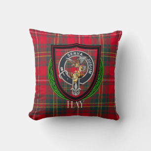 Hay Scottish Clan Tartan & Crest Cushion