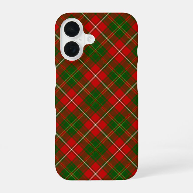 Hay tartan red green plaid iPhone 16 case (Back)