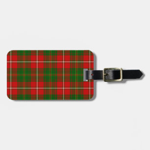 Hay tartan red green plaid luggage tag