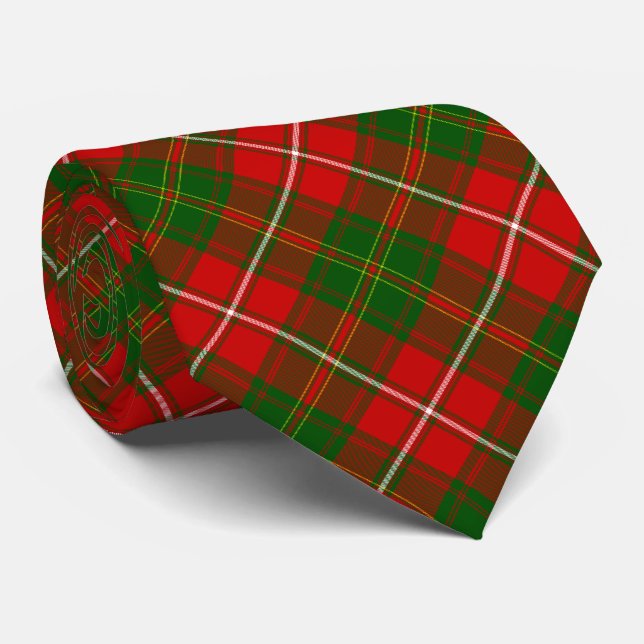 Hay tartan red green plaid tie (Rolled)