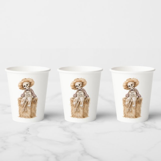 Hay There Halloween Skeleton Paper Cups (Multi)
