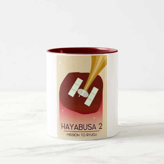 Hayabusa 2 Mission Space Art Two-Tone Coffee Mug (Center)
