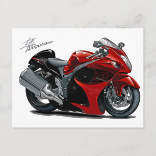 Hayabusa Red-Black Bike Postcard