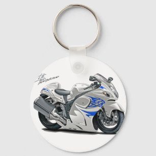 Hayabusa White-Blue Bike Key Ring