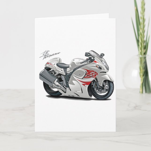 Hayabusa White-Red Bike Card (Front)