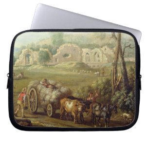 Haycart Passing a Ruined Abbey, c.1740-50 (oil on Laptop Sleeve
