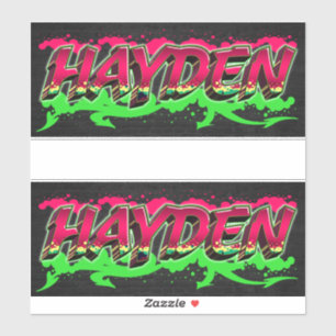 Hayden First Name Graffiti Sticker
